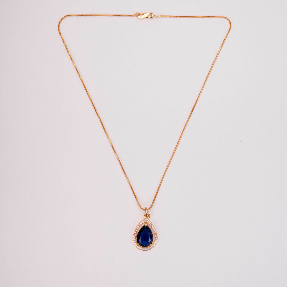 Oval Shape Gold Plated Pendant with chain