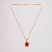 Oval Shape Gold Plated Pendant with chain