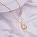 Oval Halo Design Gold Plated Pendant with chain