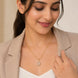 Oval Halo Design Gold Plated Pendant with chain