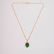 Oval Halo Design Gold Plated Pendant with chain