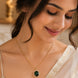 Oval Halo Design Gold Plated Pendant with chain