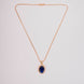 Oval Halo Design Gold Plated Pendant with chain