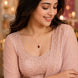 Oval Halo Design Gold Plated Pendant with chain