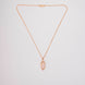 Elongated Oval Halo Design Gold Plated Pendant with chain