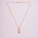 Elongated Oval Halo Design Gold Plated Pendant with chain