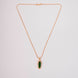 Elongated Oval Halo Design Gold Plated Pendant with chain