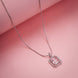 Rhodium Plated Octagon Stone Pendant with chain
