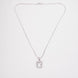 Rhodium Plated Octagon Stone Pendant with chain