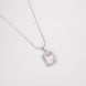 Rhodium Plated Octagon Stone Pendant with chain