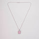 Rhodium Plated Octagon Stone Pendant with chain