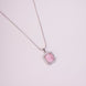 Rhodium Plated Octagon Stone Pendant with chain