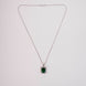 Rhodium Plated Octagon Stone Pendant with chain