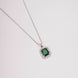 Rhodium Plated Octagon Stone Pendant with chain