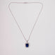 Rhodium Plated Octagon Stone Pendant with chain