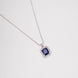 Rhodium Plated Octagon Stone Pendant with chain