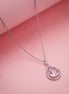 Oval Shape Rhodium Plated Pendant with chain