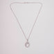 Oval Shape Rhodium Plated Pendant with chain