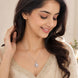 Oval Shape Rhodium Plated Pendant with chain