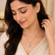 Oval Shape Rhodium Plated Pendant with chain