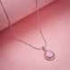 Oval Shape Rhodium Plated Pendant with chain