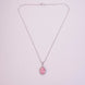 Oval Shape Rhodium Plated Pendant with chain