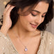 Oval Shape Rhodium Plated Pendant with chain