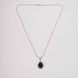 Oval Shape Rhodium Plated Pendant with chain