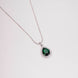 Oval Shape Rhodium Plated Pendant with chain