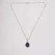 Oval Shape Rhodium Plated Pendant with chain