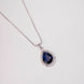 Oval Shape Rhodium Plated Pendant with chain