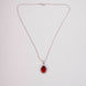Oval Shape Rhodium Plated Pendant with chain