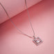 Square Halo Design Rhodium Plated Pendant with chain