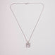 Square Halo Design Rhodium Plated Pendant with chain