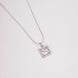Square Halo Design Rhodium Plated Pendant with chain
