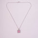 Square Halo Design Rhodium Plated Pendant with chain