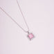 Square Halo Design Rhodium Plated Pendant with chain