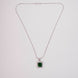 Square Halo Design Rhodium Plated Pendant with chain