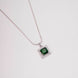Square Halo Design Rhodium Plated Pendant with chain
