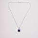 Square Halo Design Rhodium Plated Pendant with chain