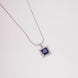Square Halo Design Rhodium Plated Pendant with chain