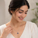 Square Halo Design Rhodium Plated Pendant with chain