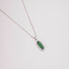 Elongated Oval Halo Design Rhodium Plated Pendant with chain
