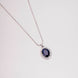 Rhodium Plated Round Pendant Necklace with Faceted Statement Stone