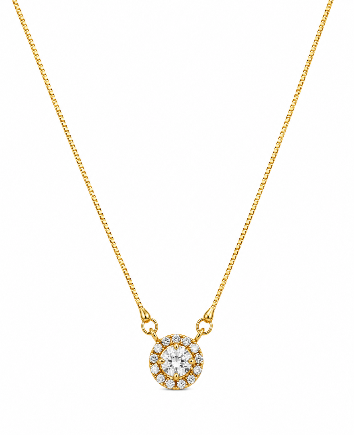 Royal Circle Locket Necklace with Crystal Stone Detailing