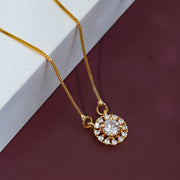Royal Circle Locket Necklace with Crystal Stone Detailing