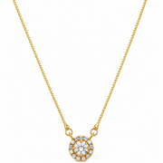 Royal Circle Locket Necklace with Crystal Stone Detailing