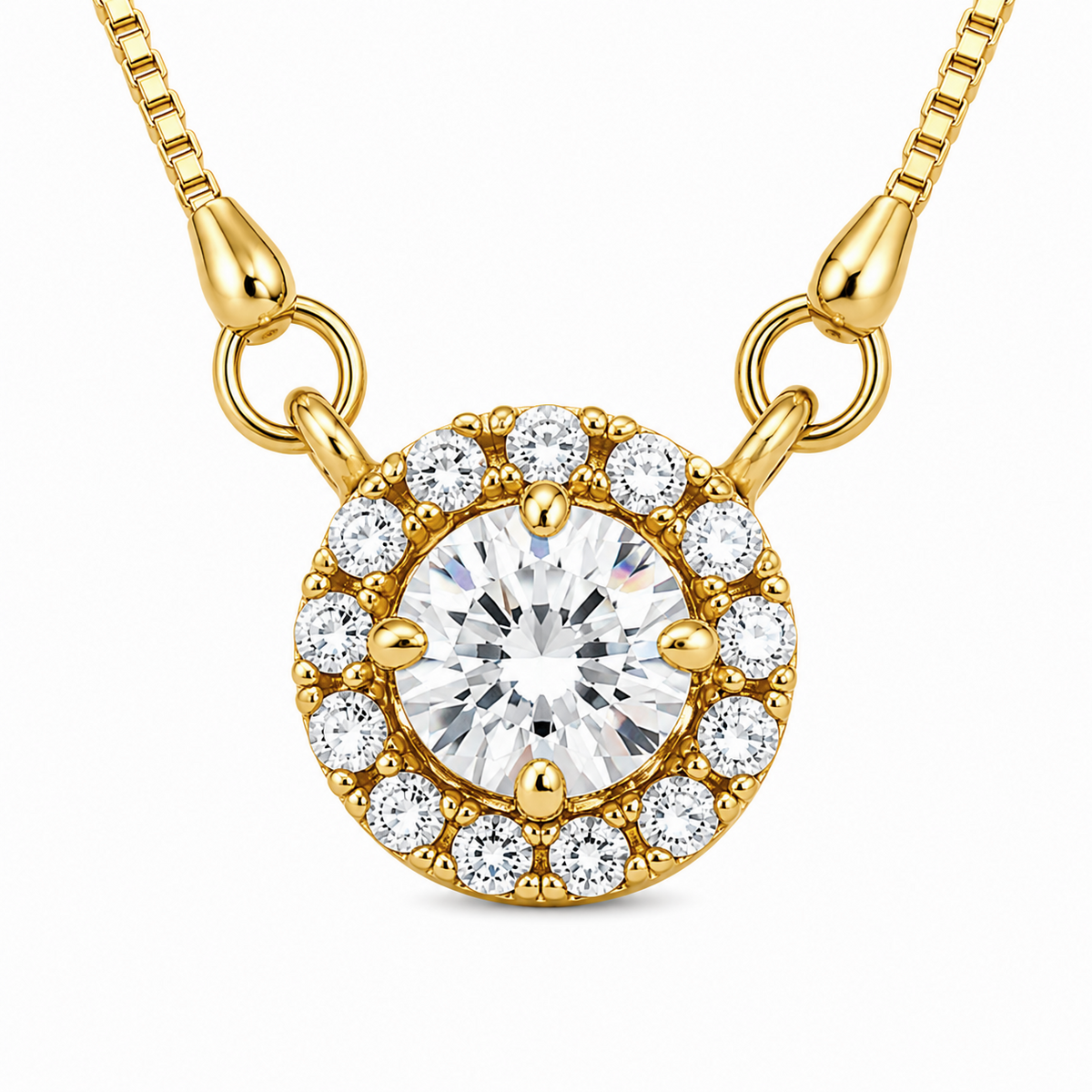 Royal Circle Locket Necklace with Crystal Stone Detailing