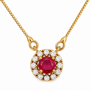 Royal Circle Locket Necklace with Crystal Stone Detailing