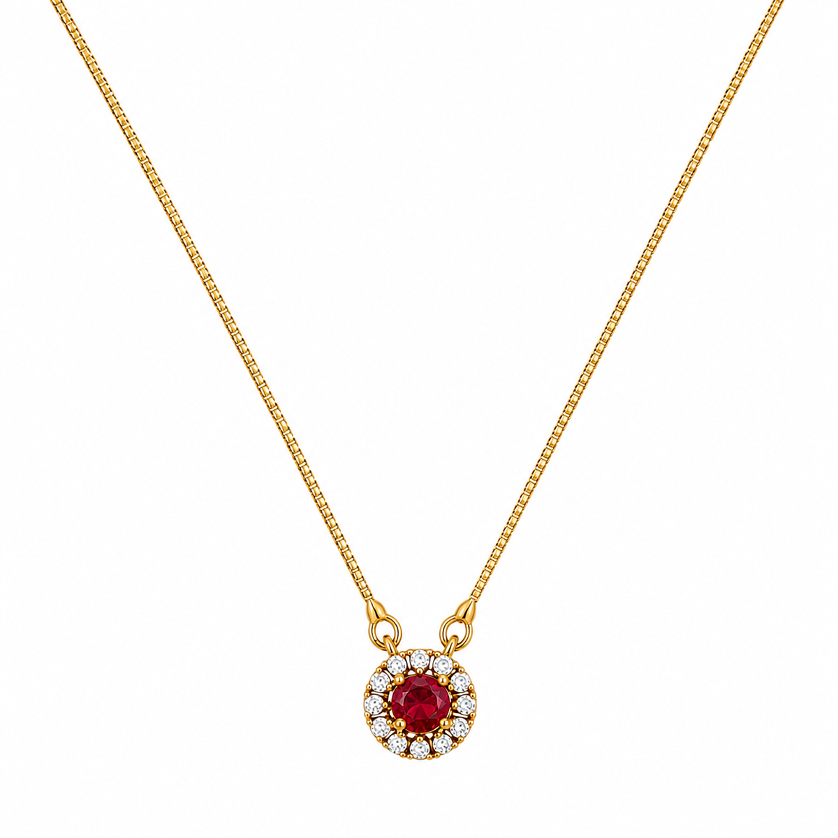 Royal Circle Locket Necklace with Crystal Stone Detailing